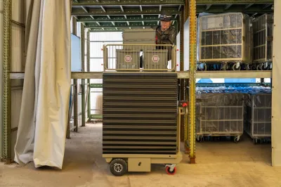 【新品】エネリフター　D1319×W617×H1140　昇降式電動台車　GJ-1014