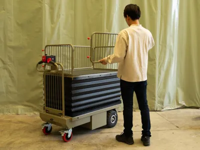 【新品】エネリフター　D1319×W617×H1140　昇降式電動台車　GJ-1014