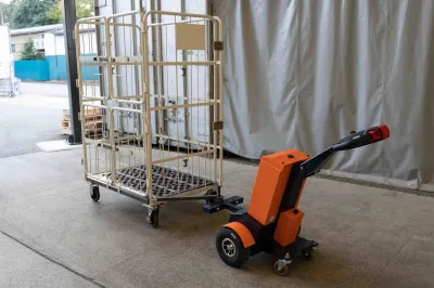 カゴ台車の牽引②