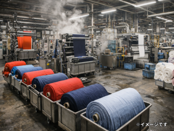 織物の染色整理加工工場